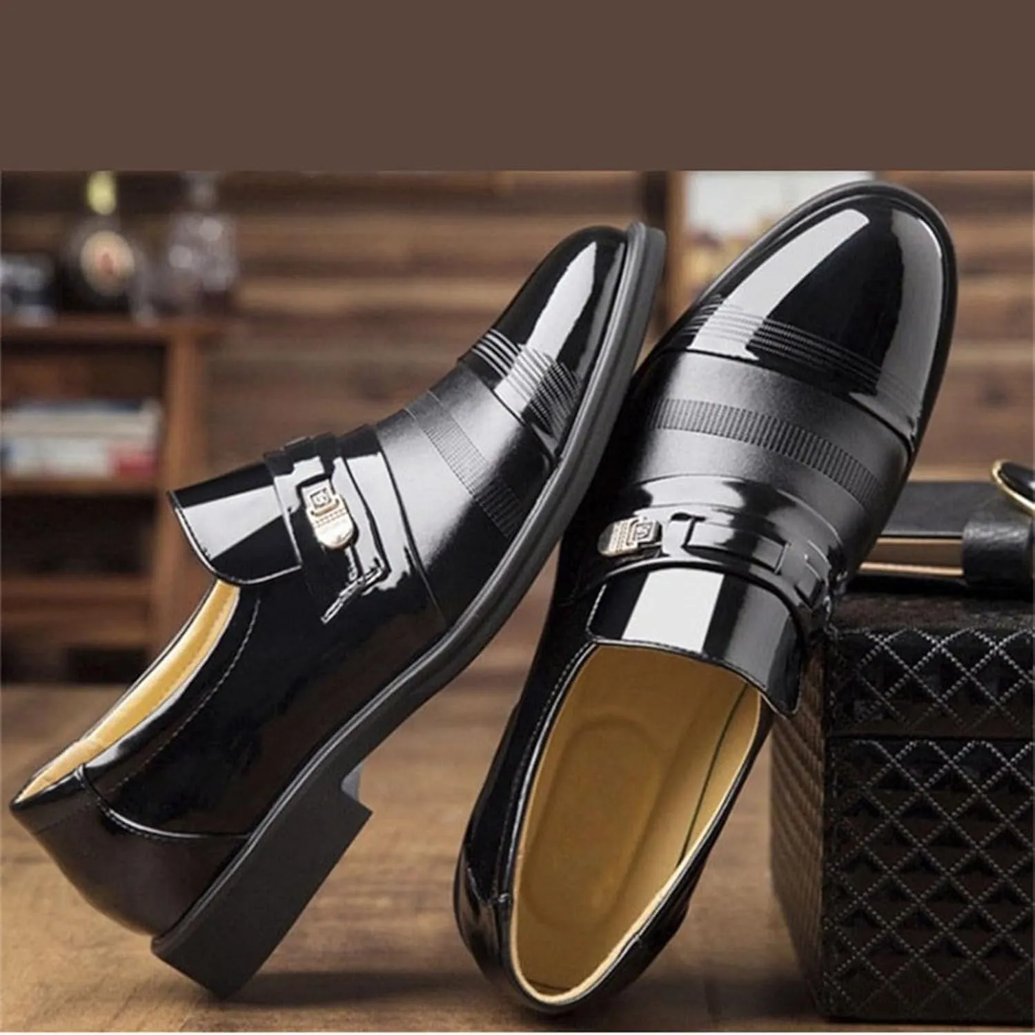 Dress Shoes for Men Classic Modern Men's Oxfords Formal Casual Business Wedding Work Comfortable Slip on Derby Shoes