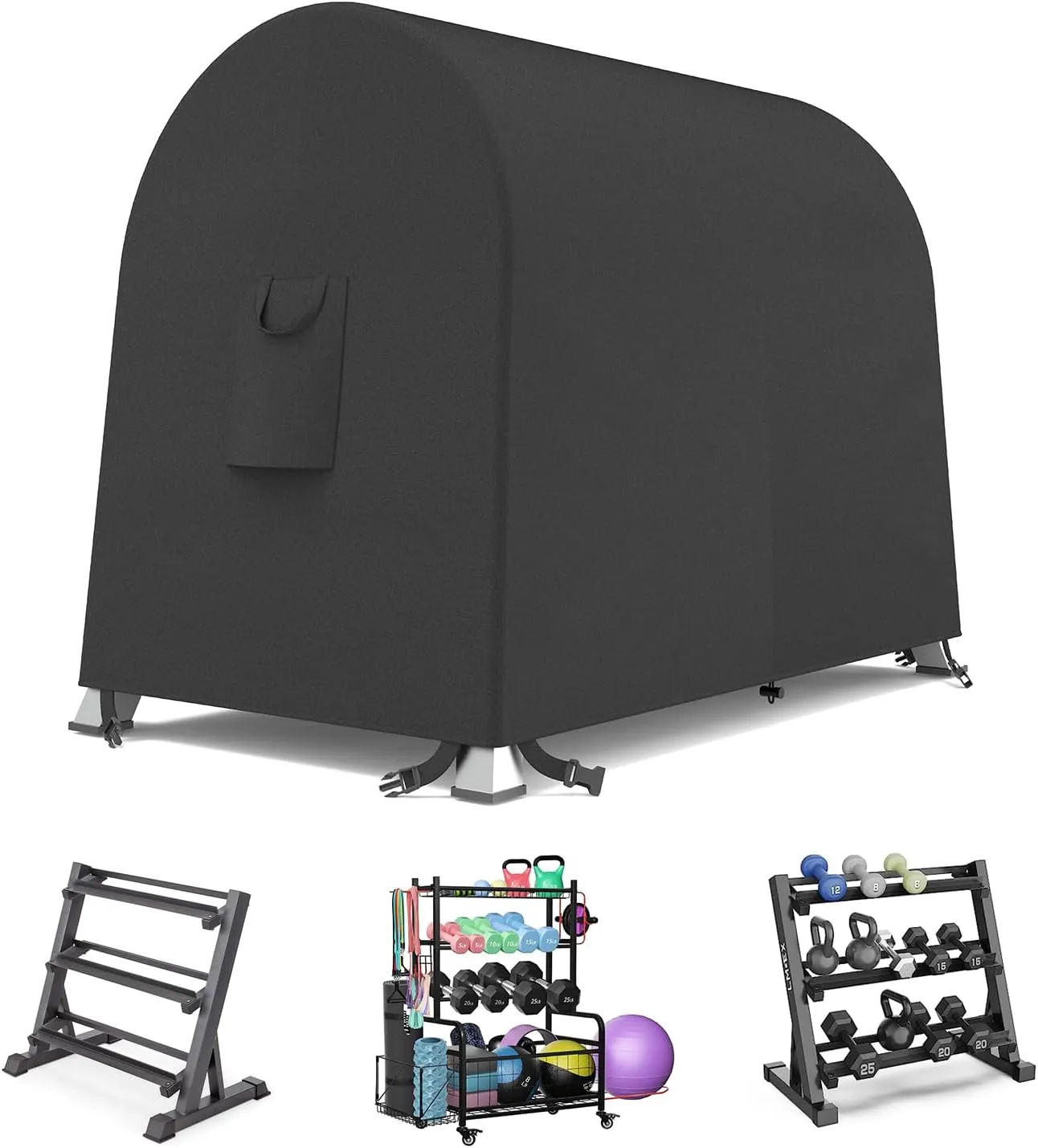Dumbbell Rack Dust Cover, Dumbbell Weight Rack Protective Cover, Designed Specifically for Home Gym Dumbbell Set Brackets-Waterproof and Dustproof Covers (Covers Only,40"L*25"W*35"H,210D Oxford Cloth)