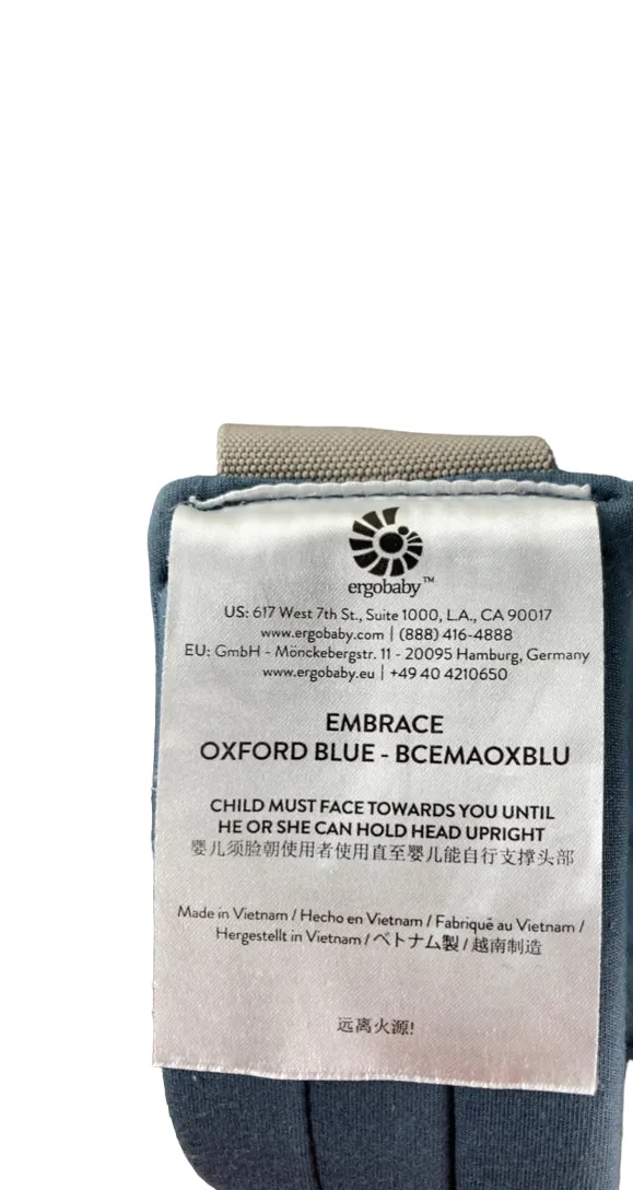 Ergobaby Embrace Baby Carrier, Oxford Blue