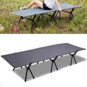 Extra-Wide Camping Cot, Upgrade Sturdy Camping Bed, Cots for Sleeping Support 120kg, with Carry Bag Ultralight Backpacking Cot