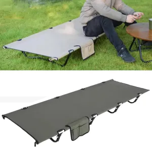 Extra-Wide Camping Cot, Upgrade Sturdy Camping Bed, Cots for Sleeping Support 150kg, Portable Cot with Carry Bag Ultralight Backpacking Cot(Green)