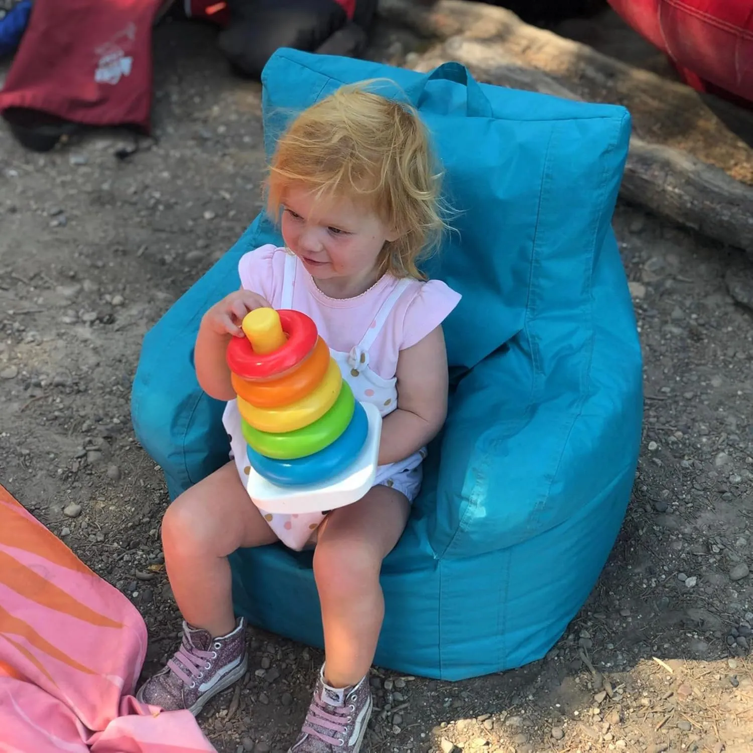Factory Direct Partners 10483-AQ Cali Little Bear Sack Bean Bag Chair, Dirt-Resistant Coated Oxford Fabric - Aqua