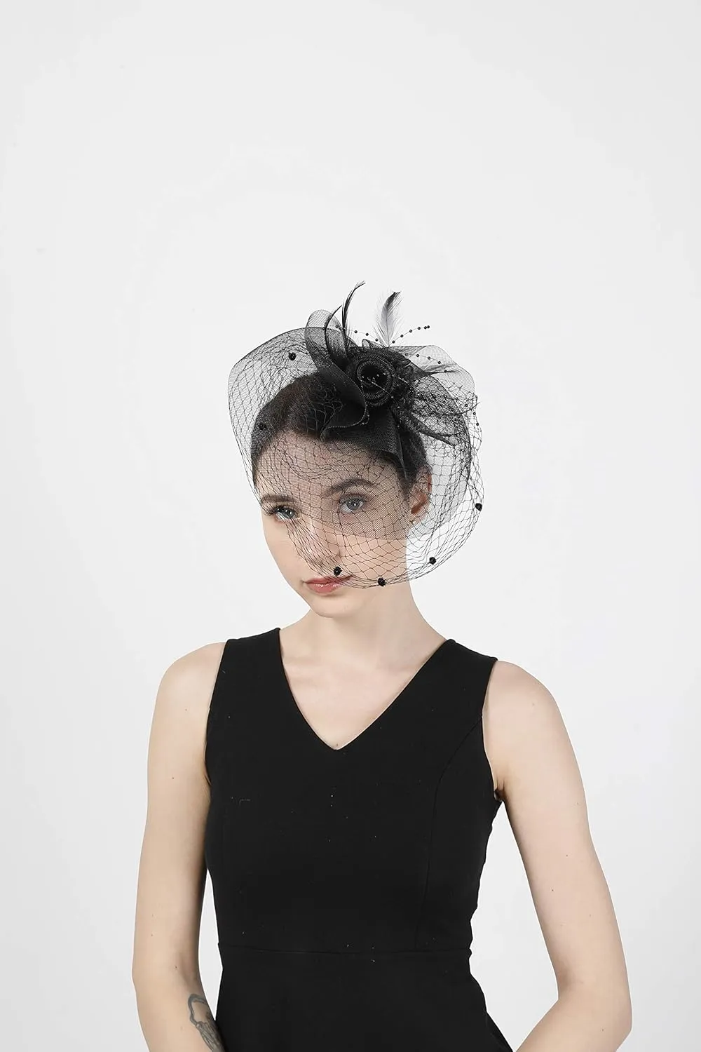 Fascinator Hat for Women Tea Party Wedding Derby Headband, 1920s Fascinator Hat