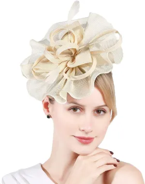 Fascinators Hat for Women Tea Party Headband Derby Wedding Bridal Headband Clips Headpiece