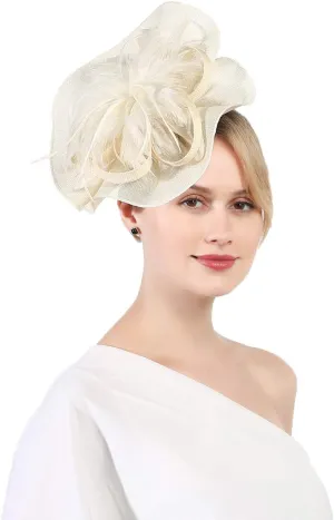 Fascinators Hat for Women Tea Party Headband Derby Wedding Bridal Headband Clips Headpiece