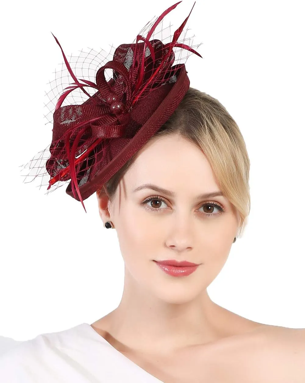 Fascinators Hat for Women Tea Party Headband Derby Wedding Bridal Headband Clips Headpiece