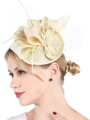 Fascinators Hat for Women Tea Party Headband Derby Wedding Bridal Headband Clips Headpiece