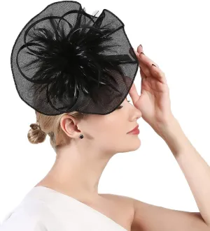 Fascinators Hat for Women Tea Party Headband Derby Wedding Bridal Headband Clips Headpiece