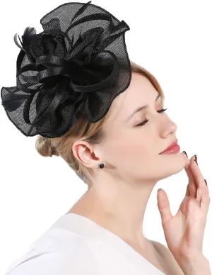 Fascinators Hat for Women Tea Party Headband Derby Wedding Bridal Headband Clips Headpiece