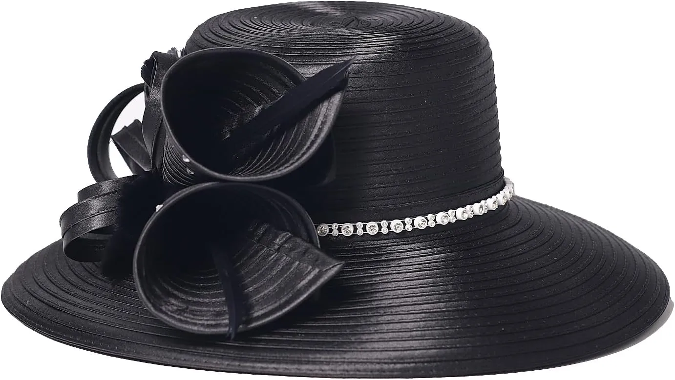 Fedora Hat Wide Brim Sun Hats Fascinators for Women Elegant Church Wedding Party Dress Derby Boater Hat