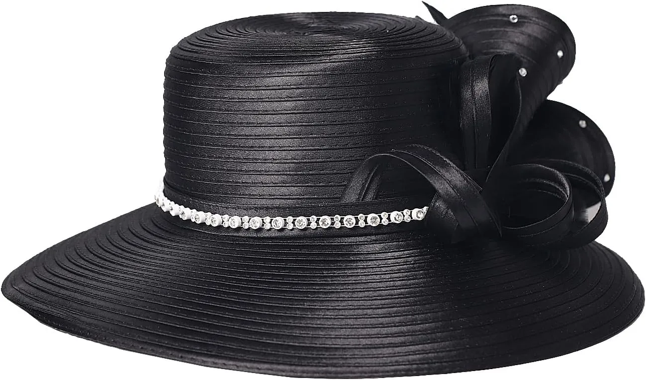 Fedora Hat Wide Brim Sun Hats Fascinators for Women Elegant Church Wedding Party Dress Derby Boater Hat