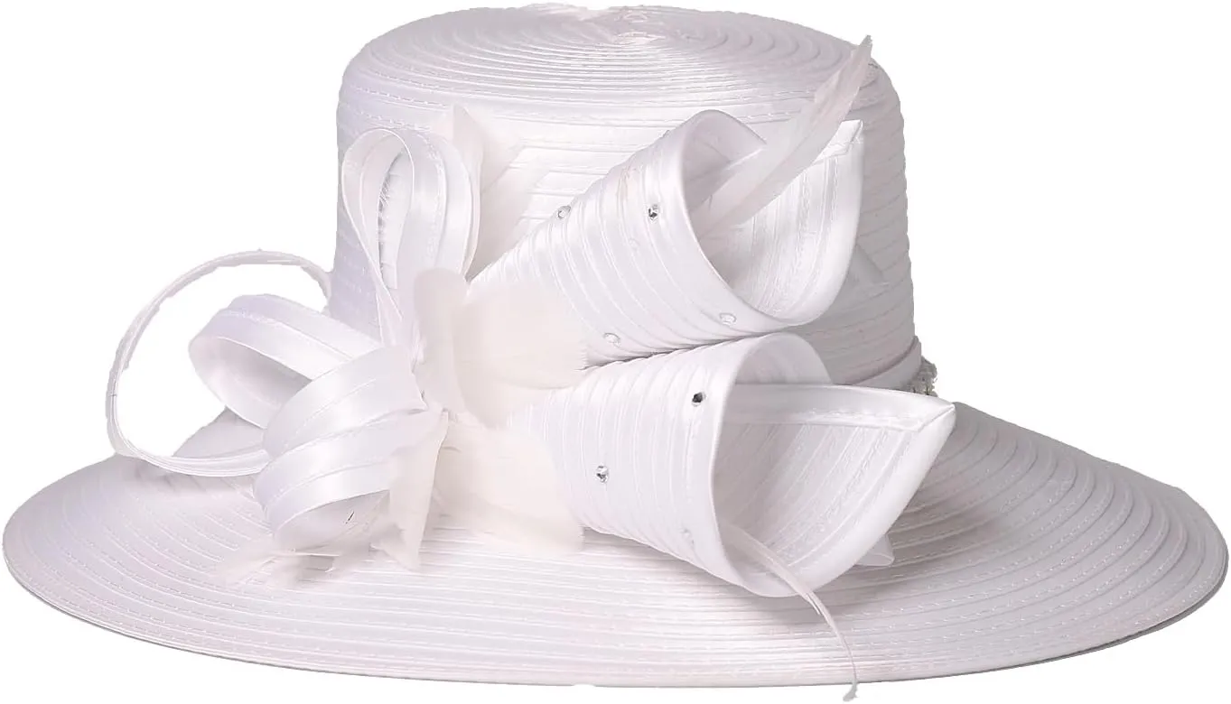 Fedora Hat Wide Brim Sun Hats Fascinators for Women Elegant Church Wedding Party Dress Derby Boater Hat