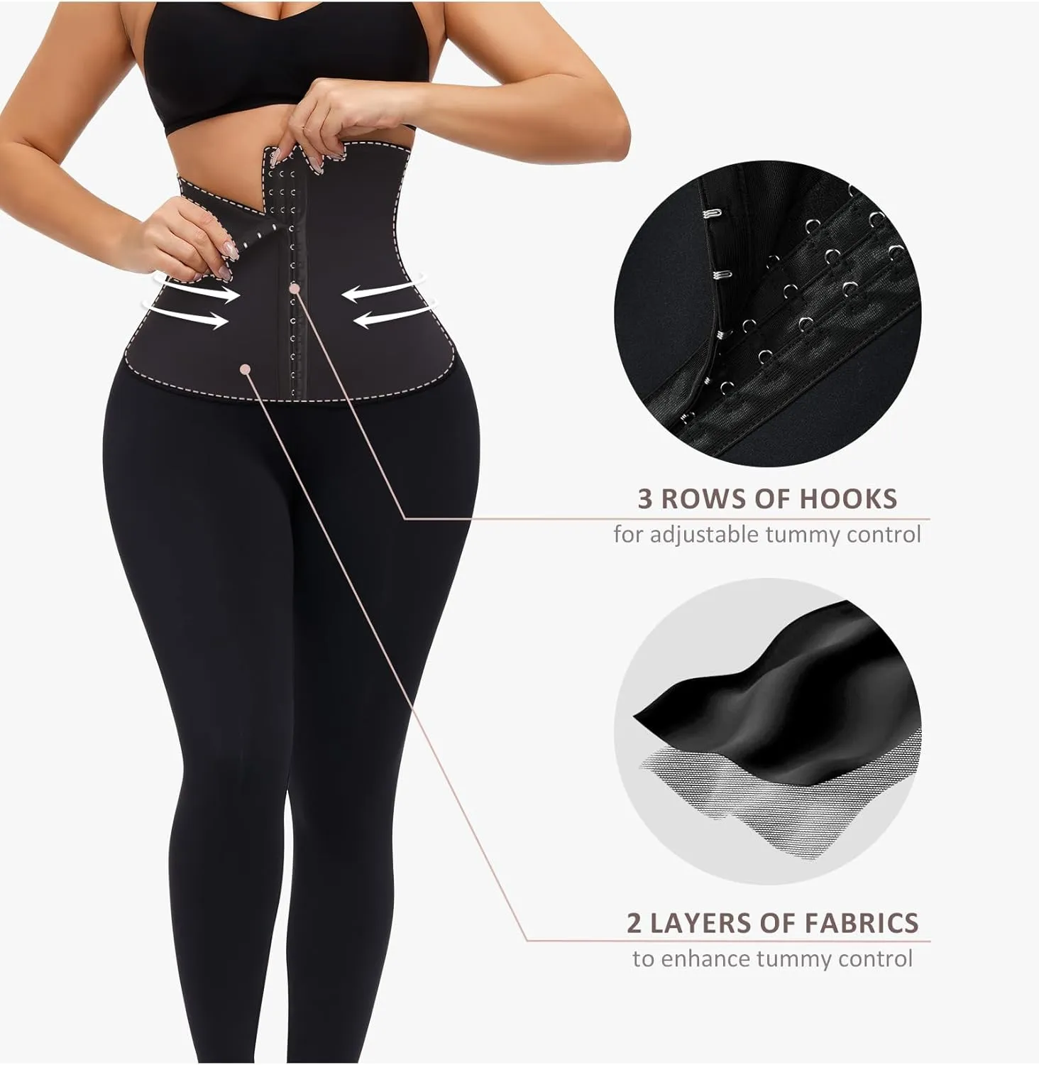 FeelinGirl Leggings for Women Tummy Control Corset Waist Trainer Thigh Slimming High Waisted Compression Yoga Pants