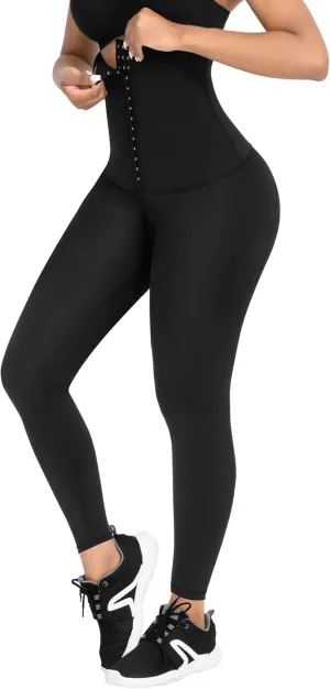FeelinGirl Leggings for Women Tummy Control Corset Waist Trainer Thigh Slimming High Waisted Compression Yoga Pants