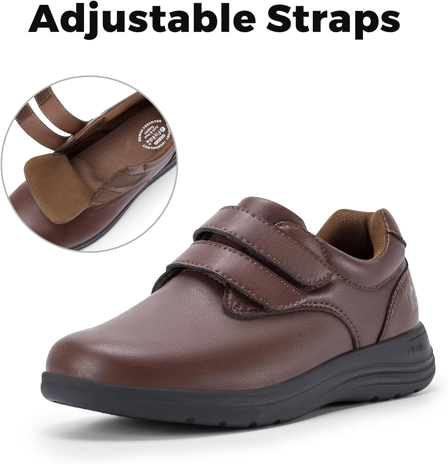 FitVille Wide Diabetic Walking Shoes for Women, Dress Casual Comfortable Leather Oxford Shoes for All-Day Comfort