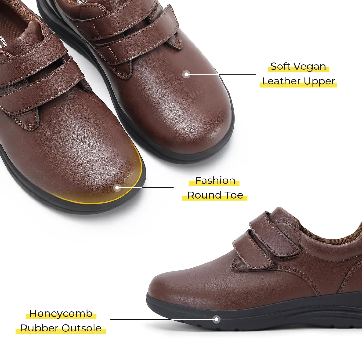 FitVille Wide Diabetic Walking Shoes for Women, Dress Casual Comfortable Leather Oxford Shoes for All-Day Comfort
