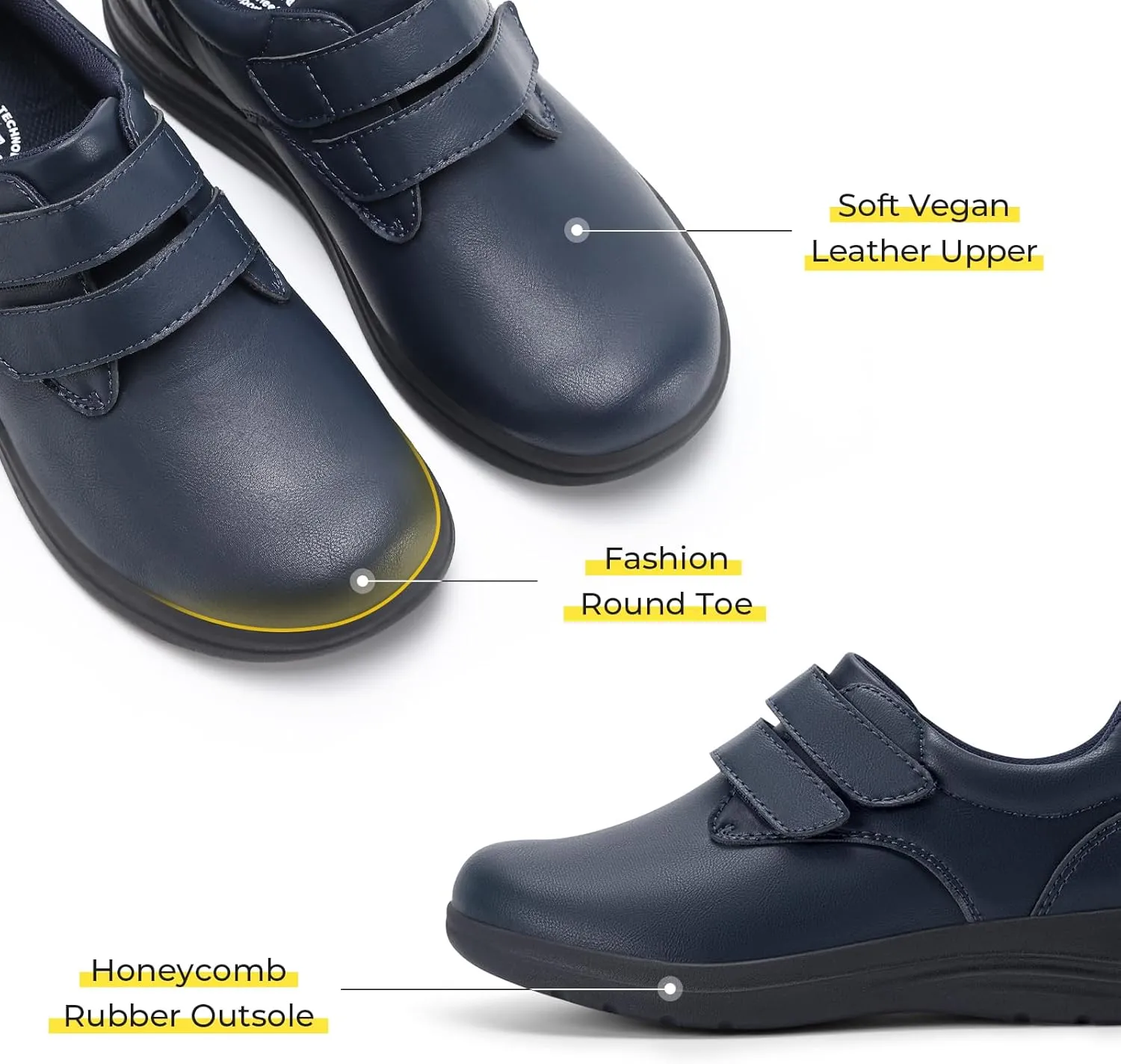 FitVille Wide Diabetic Walking Shoes for Women, Dress Casual Comfortable Leather Oxford Shoes for All-Day Comfort
