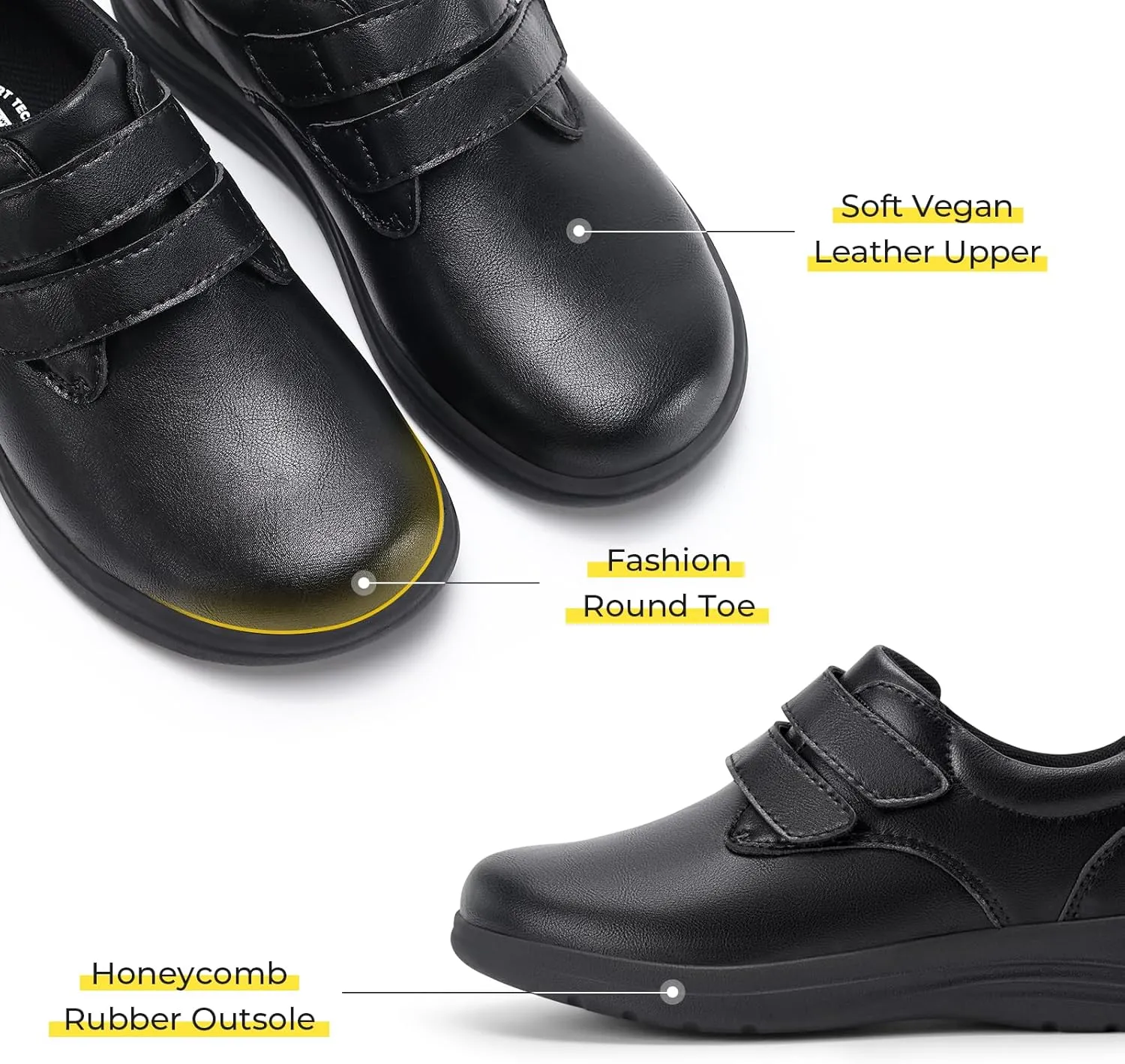 FitVille Wide Diabetic Walking Shoes for Women, Dress Casual Comfortable Leather Oxford Shoes for All-Day Comfort