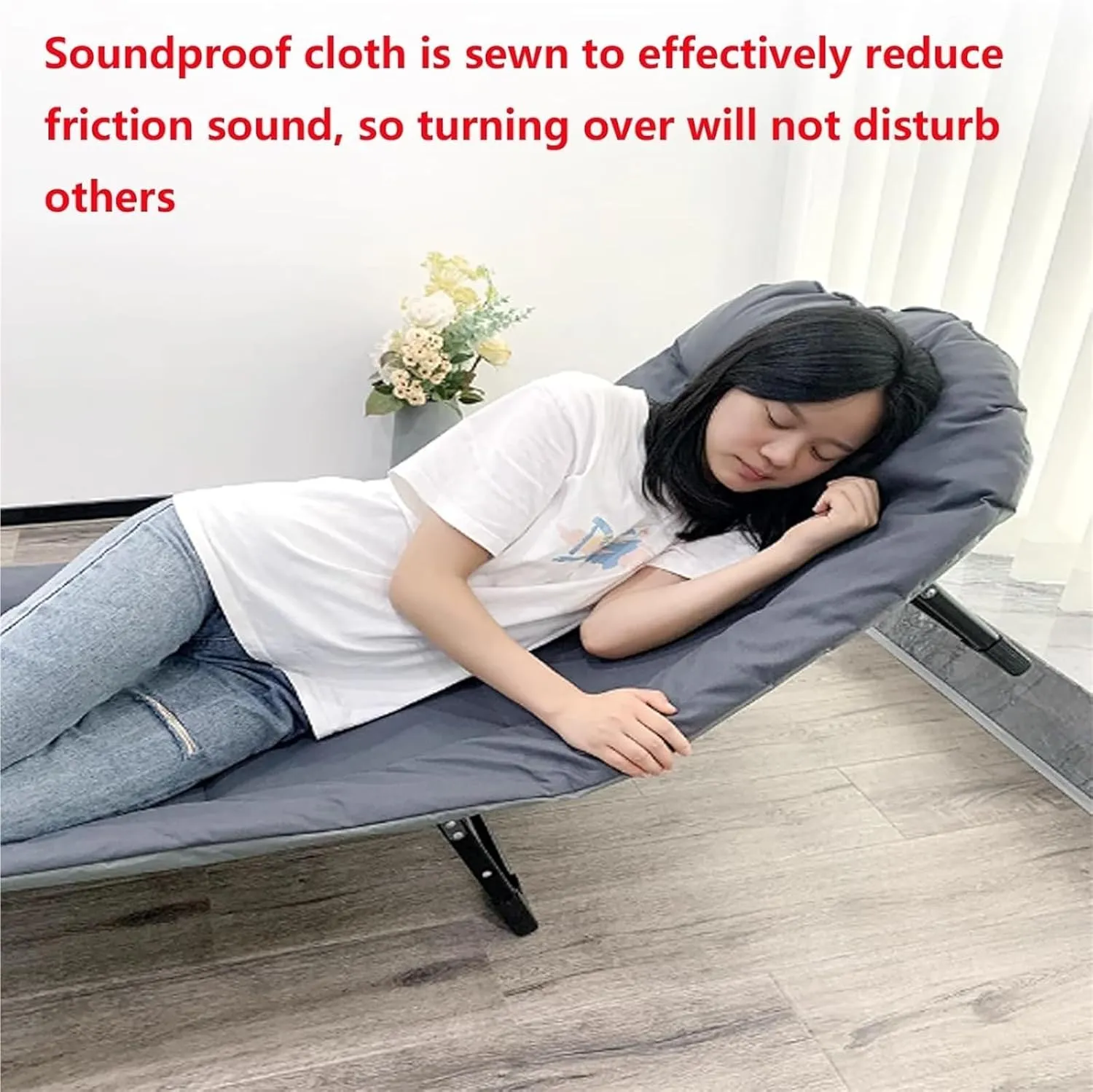 Folding Camping Cot,Camping Cot for Adults, Foldable Outdoor Bed Heavy Duty Camping Cots 6 Levels Adjustable Backrest for Office Naps Beach Vocation and Home Lounging(180 * 60 * 30cm)