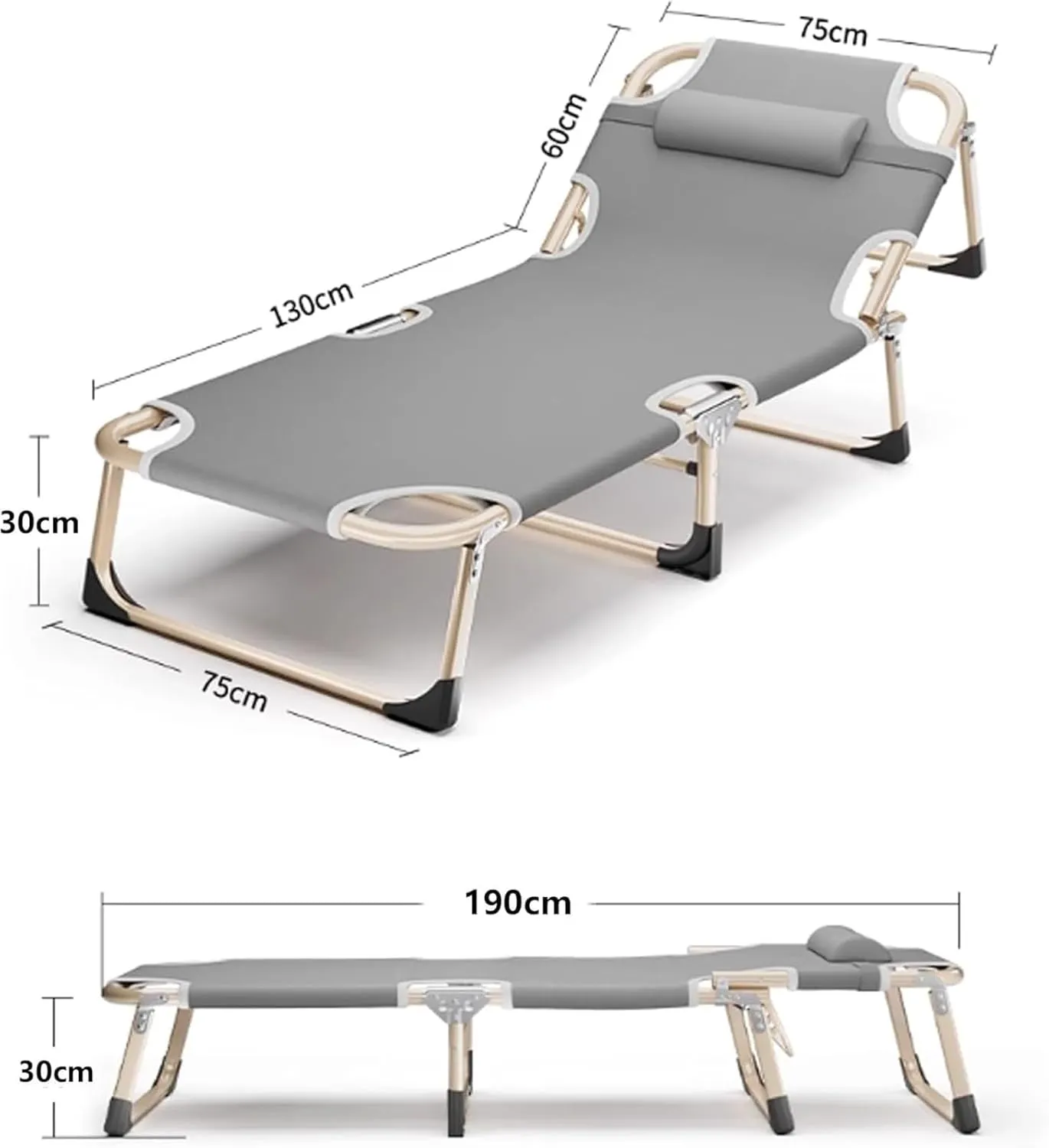 Folding Camping Cot,Camping Cot for Adults, Portable Sleeping Bed Rollaway Outdoor Bed Lounger for Home Office Nap Beach Vacation Hiking 330lbs Load Bearing