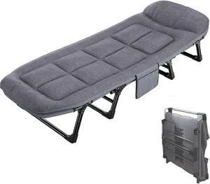 Folding Camping Cot,Camping Cot for Adults, Rollaway Beds with Adjustable 6 Position Portable Beds for Guests for Outdoor Travel & Office/Home Nap Easy Storage(180 * 66 * 30cm)