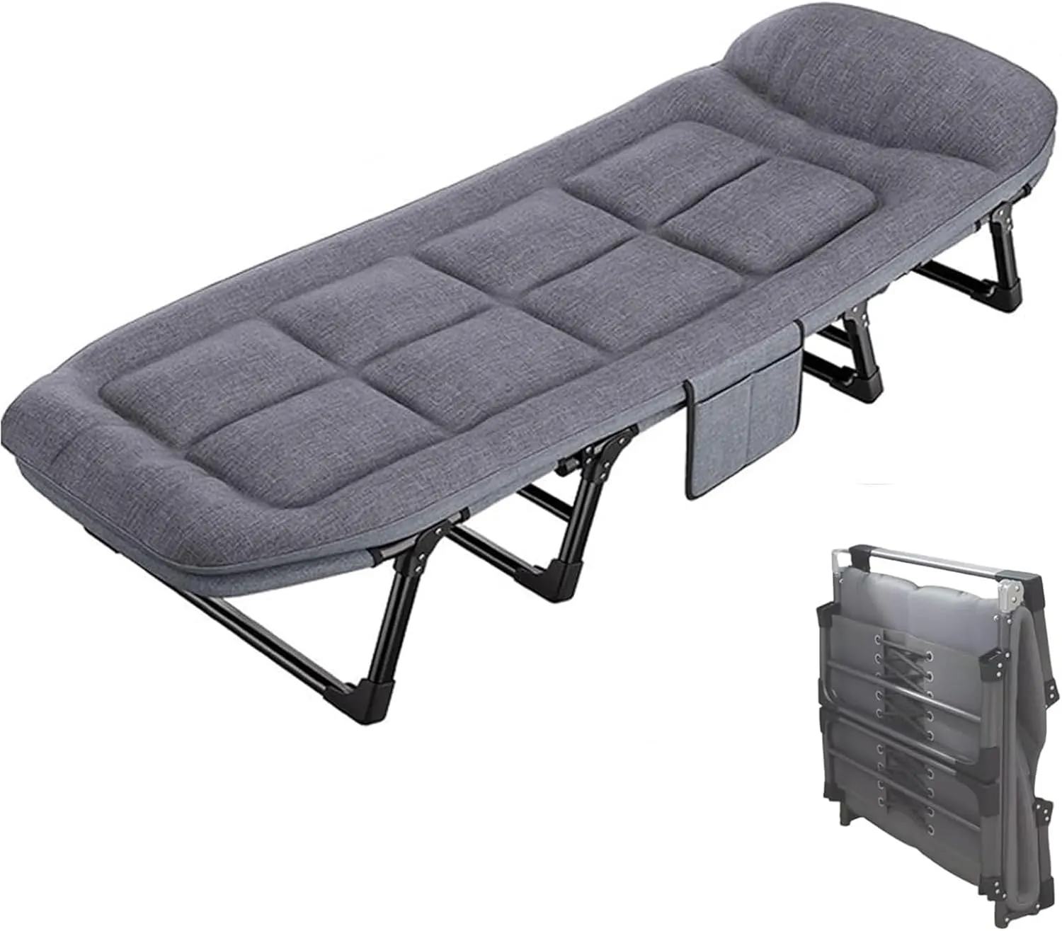 Folding Camping Cot,Camping Cot for Adults, Rollaway Beds with Adjustable 6 Position Portable Beds for Guests for Outdoor Travel & Office/Home Nap Easy Storage(180 * 66 * 30cm)