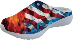 Forchrinse Hawaiian Palm Tree Watercolor Sky Beach Women’s Slip on Mule Men’s Walking Sneakers Garden Clog House Shoes Lightweight