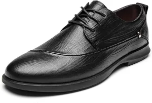 Formal Shoes for Men Lace Up Round Toe Derby Shoes Cowhide Anti-Slip Low Top Rubber Sole Slip Resistant Business Suitable for Many Occasions (Color : Black, Size : 10)