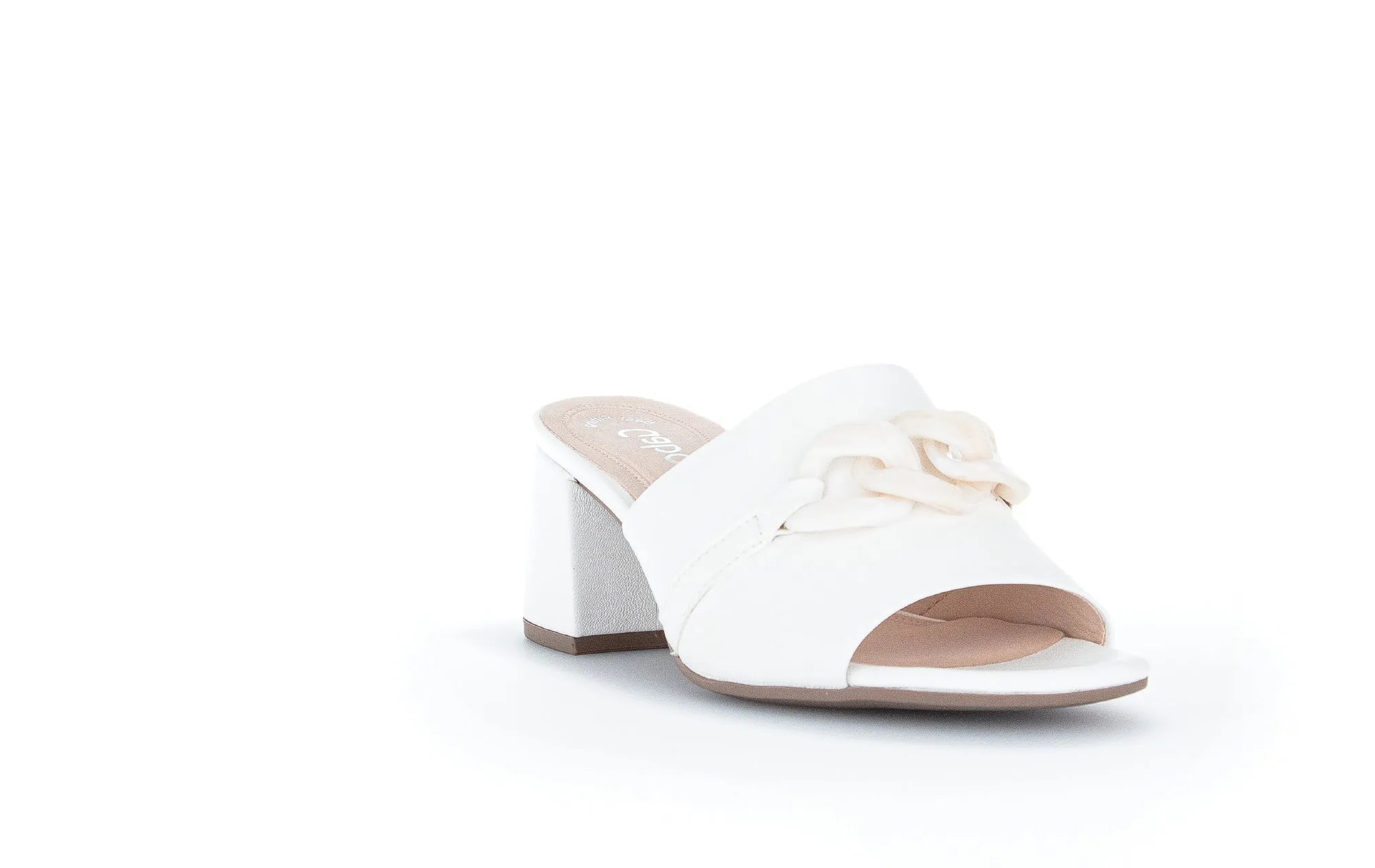 GABOR - 81.712.20 BLOCK HEEL MULE - WHITE