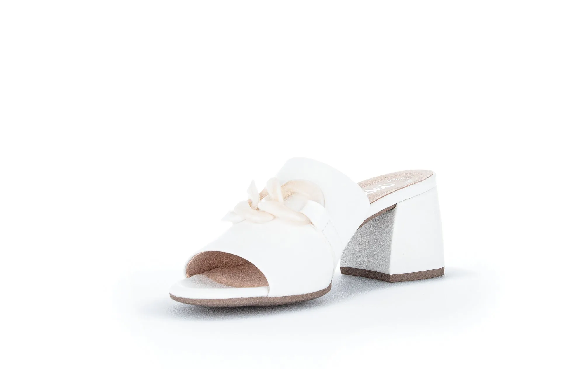 GABOR - 81.712.20 BLOCK HEEL MULE - WHITE