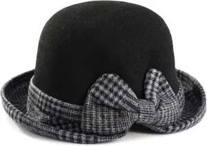 Glamorstar Vintage Felt Cloche Hat Winter Floral Fedora Bucket Hat Bowler Hats