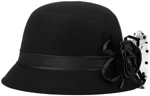 Glamorstar Vintage Felt Cloche Hat Winter Floral Fedora Bucket Hat Bowler Hats