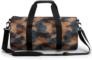Gym Bag 17in for Men Women, Waterproof Foldable Sports Organizer, Durable Workout Travel Duffle Bag, Dynamic Spray Ink-261