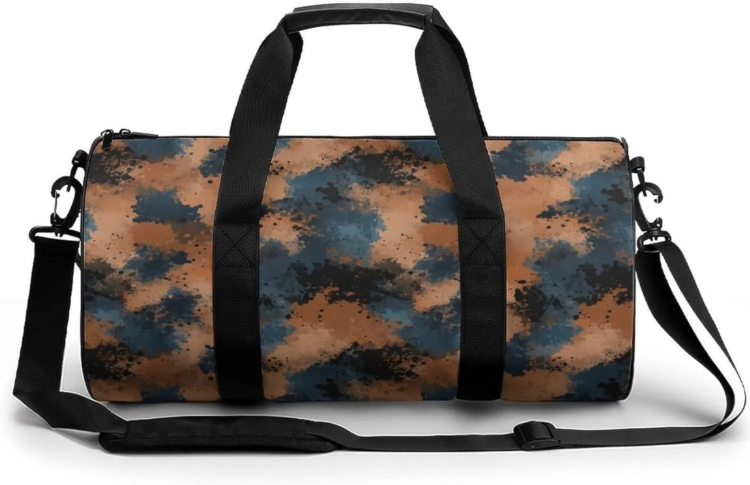 Gym Bag 17in for Men Women, Waterproof Foldable Sports Organizer, Durable Workout Travel Duffle Bag, Dynamic Spray Ink-261