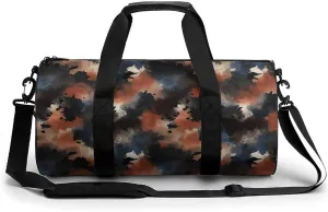 Gym Bag 17in for Men Women, Waterproof Foldable Sports Organizer, Durable Workout Travel Duffle Bag, Dynamic Spray Ink-262