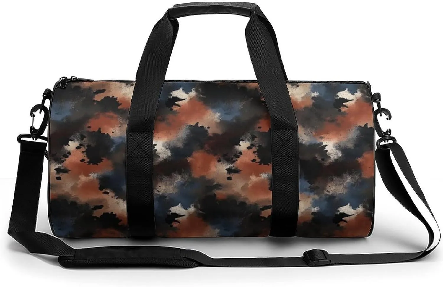 Gym Bag 17in for Men Women, Waterproof Foldable Sports Organizer, Durable Workout Travel Duffle Bag, Dynamic Spray Ink-262