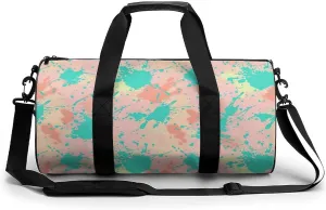 Gym Bag 17in for Men Women, Waterproof Foldable Sports Organizer, Durable Workout Travel Duffle Bag, Dynamic Spray Ink-283
