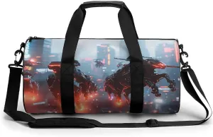 Gym Bag 17in for Men Women, Waterproof Foldable Sports Organizer, Durable Workout Travel Duffle Bag, Future Warfare-164
