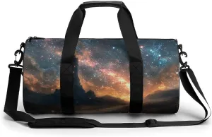 Gym Bag 17in for Men Women, Waterproof Foldable Sports Organizer, Durable Workout Travel Duffle Bag, Mystical Wizards Tower-13