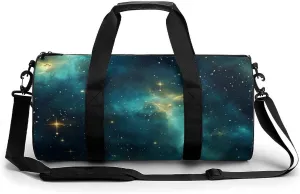 Gym Bag 17in for Men Women, Waterproof Foldable Sports Organizer, Durable Workout Travel Duffle Bag, Nebula Pulse-66