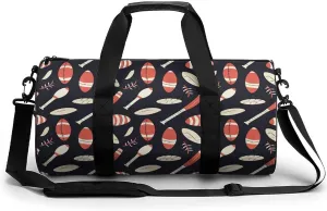 Gym Bag 17in for Men Women, Waterproof Foldable Sports Organizer, Durable Workout Travel Duffle Bag, Sporty Rugby Stick-8