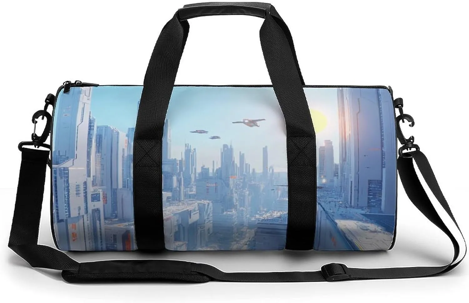 Gym Bag 17in for Men Women, Waterproof Foldable Sports Organizer, Durable Workout Travel Duffle Bag, Urban Horizon-89