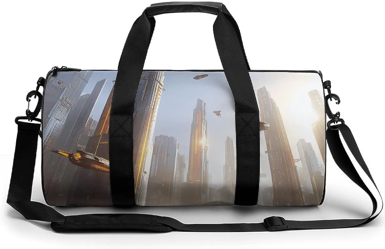 Gym Bag 17in for Men Women, Waterproof Foldable Sports Organizer, Durable Workout Travel Duffle Bag, Urban Horizon-90