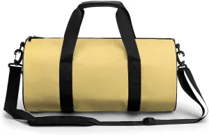 Gym Bag 17in for Men Women, Waterproof Foldable Sports Organizer, Durable Workout Travel Duffle Bag, Warm Butter Yellow-557