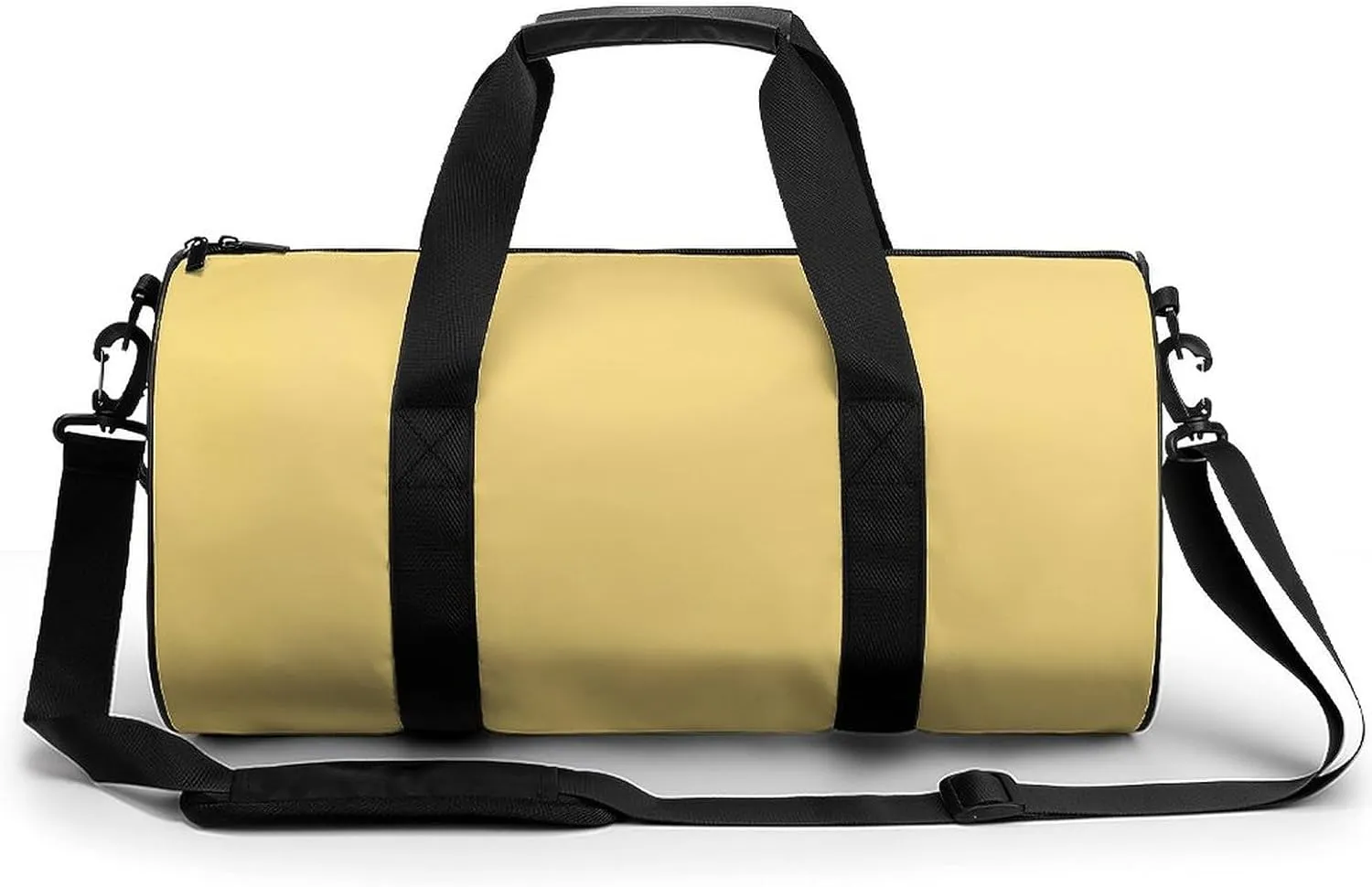 Gym Bag 17in for Men Women, Waterproof Foldable Sports Organizer, Durable Workout Travel Duffle Bag, Warm Butter Yellow-557