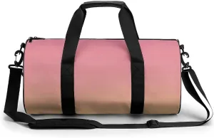 Gym Bag 17in for Men Women, Waterproof Foldable Sports Organizer, Durable Workout Travel Duffle Bag, Warm Glow Horizon-1560