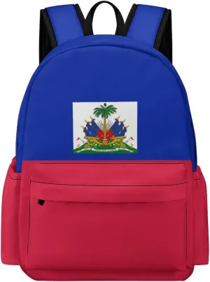 Haiti Flag Haitian Backpacks Large Capacity Knapsack Shoulder Bag Compartment Backpack Travel Hiking Camping for Men Women 2025