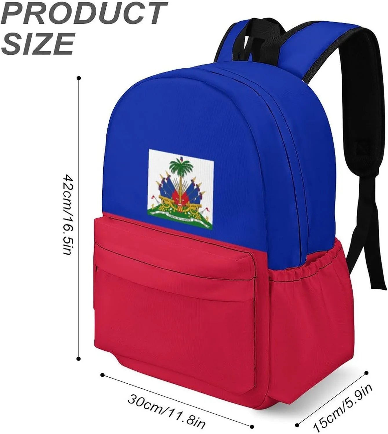 Haiti Flag Haitian Backpacks Large Capacity Knapsack Shoulder Bag Compartment Backpack Travel Hiking Camping for Men Women 2025