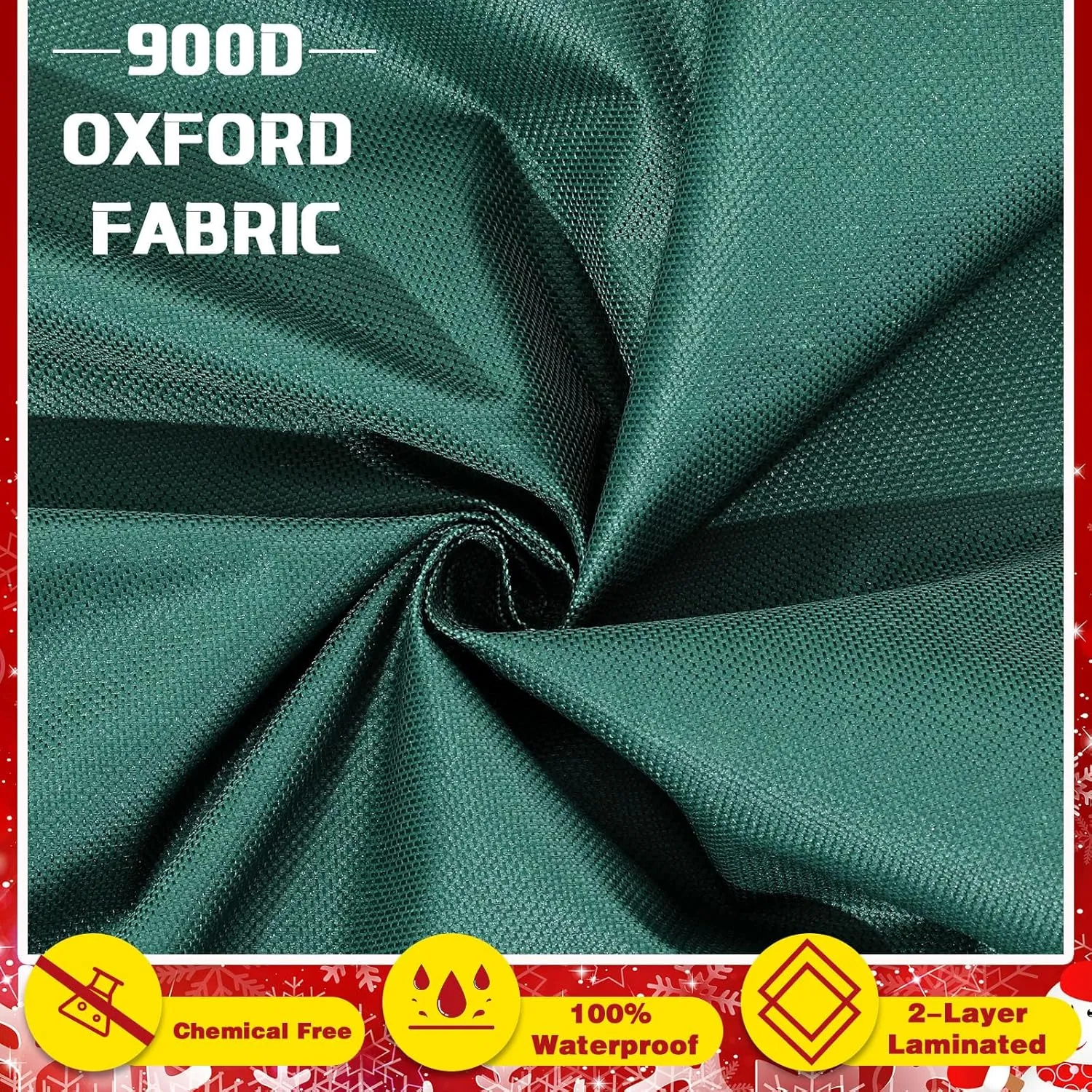Heavy Duty Christmas Tree Storage Bag - 900d Oxford Fabric with Wheels and Reinforced Handles, Durable Storage Box for Disassembled Holiday Trees(7.5 ft,Green)
