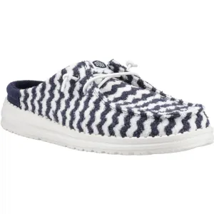 HEYDUDE Wendy Slip Terry Stripe Mule Navy Blazer/Egret